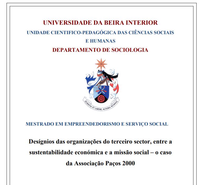 Desígnios das organizações do Terceiro Sector, entre a sustentabilidade económica e a missão social: o caso da Associação Paços 2000