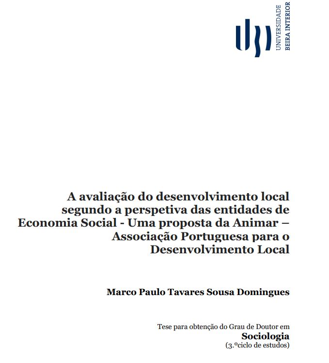 A avaliação do desenvolvimento local segundo a perspetiva das entidades de Economia Social