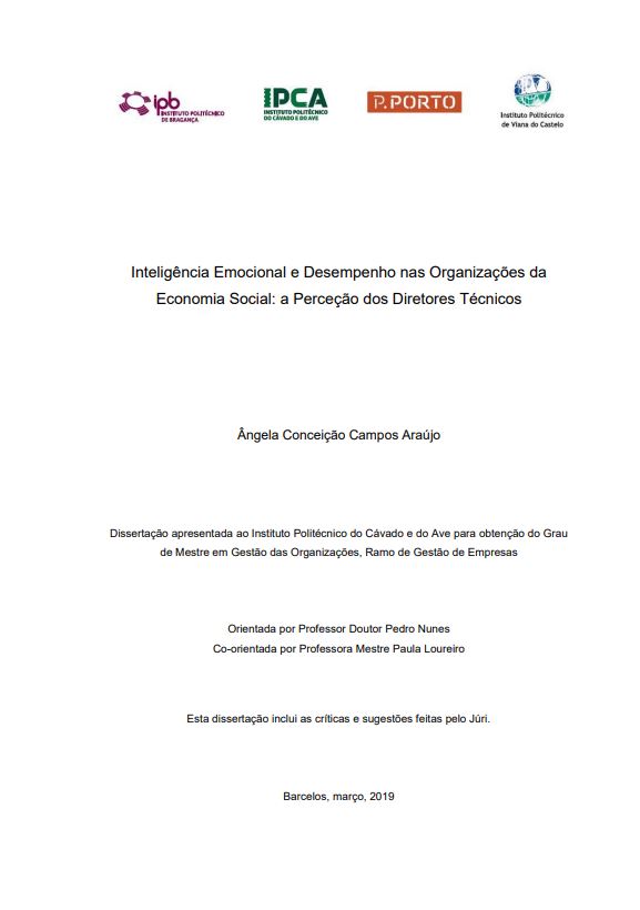 Inteligência Emocional e Desempenho nas Organizações da Economia Social: a Perceção dos Diretores Técnicos