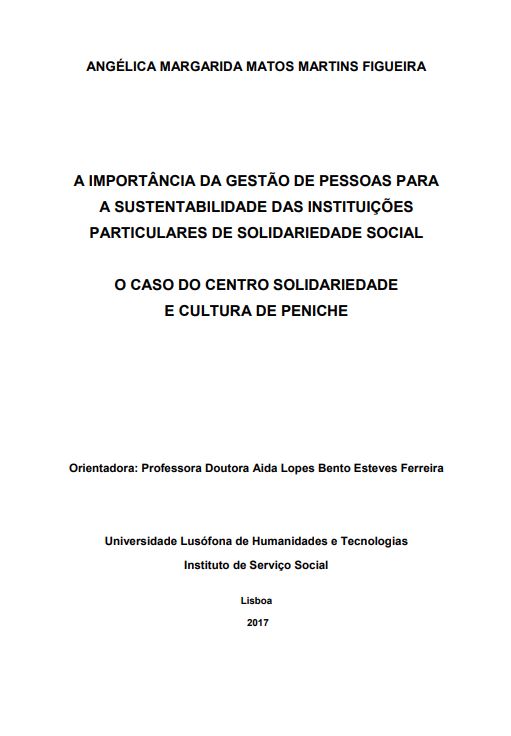 A importância da gestão de pessoas para a sustentabilidade das instituições particulares de solidariedade social: o caso do Centro Solidariedade e Cultura de Peniche