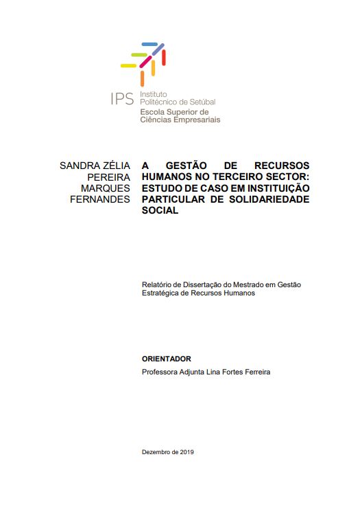 A gestão de recursos humanos no terceiro sector: estudo de caso em instituição particular de solidariedade social