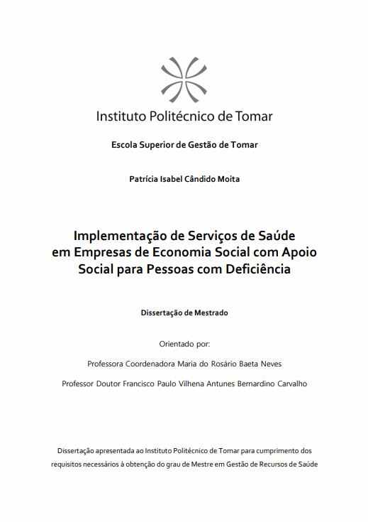 Implementação de serviços de saúde em empresas de economia social com apoio social para pessoas com deficiência