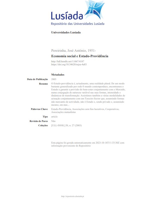 Economia social e Estado-Providência