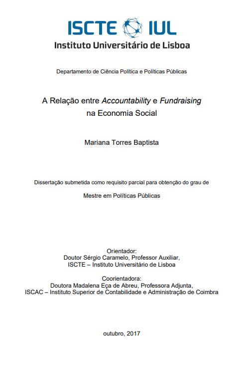 A relação entre accountability e fundraising na Economia Social