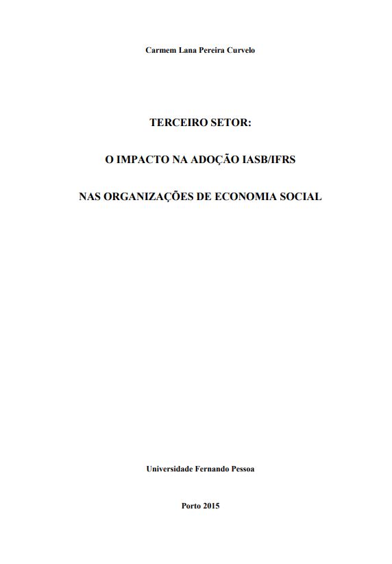 Terceiro sector: o impacto na adoção IASB / IFRS nas organizações de economia social